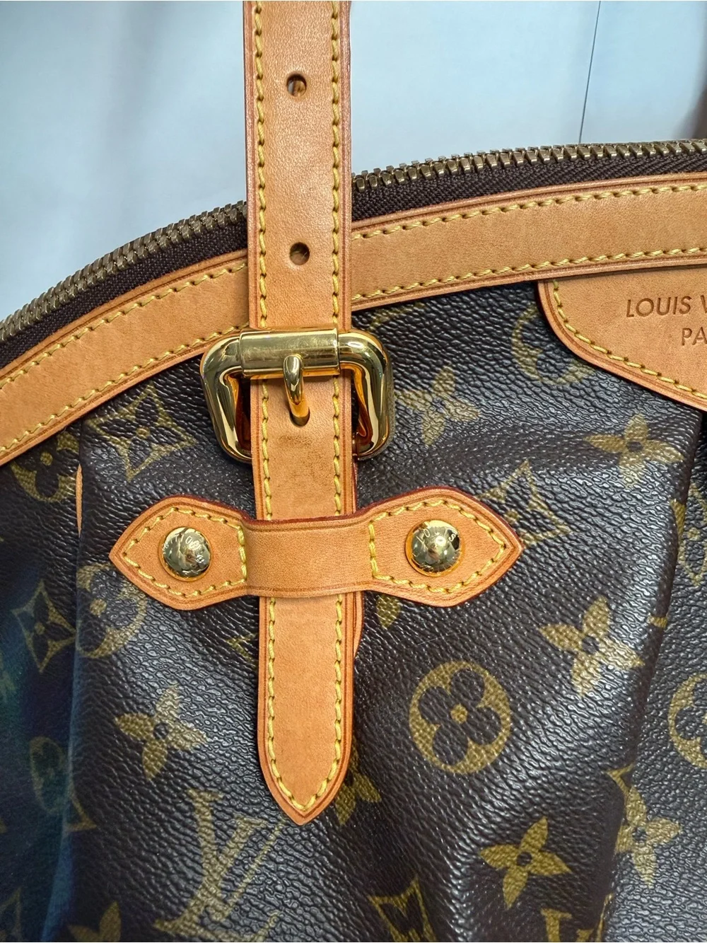 Louis Vuitton Tivoli GM Monogram Canvas Brown Satchel with Vachetta Trim